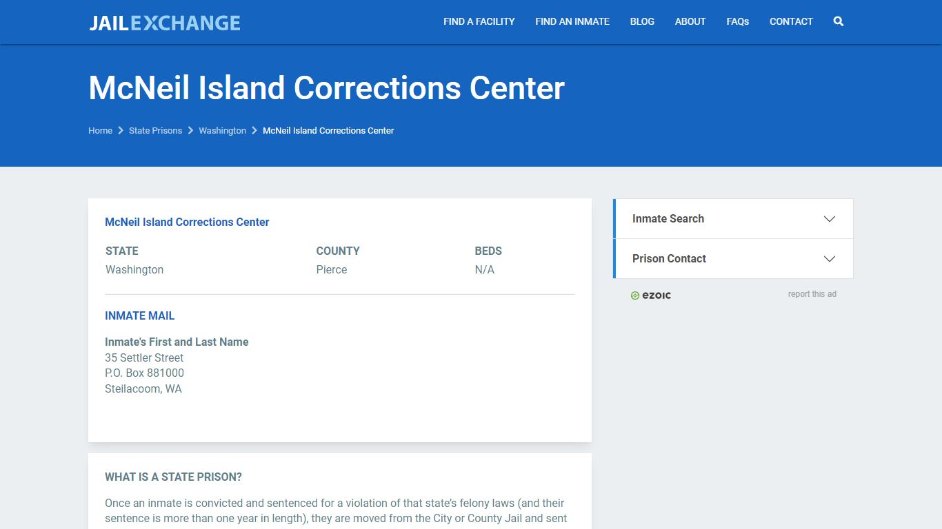 McNeil Island Corrections Center - JAIL EXCHANGE