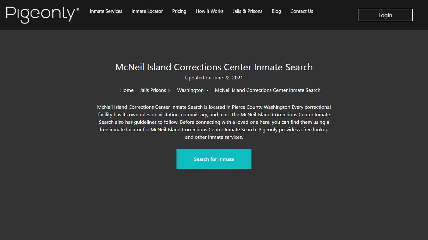 McNeil Island Corrections Center Inmate Search - Pigeonly